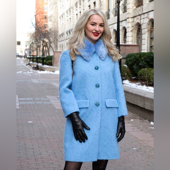 kate spade Jackets & Blazers - Kate spade Wild Ones Faux Fur Trim Coat Size 2 Like New.